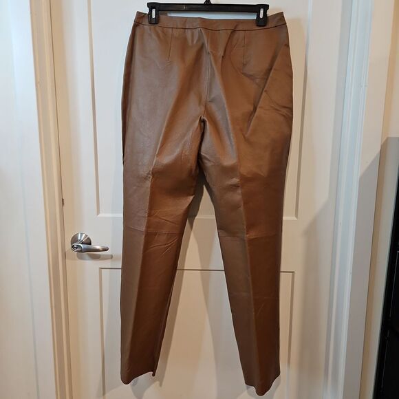 Vintage Chadwick's Tan 100% Leather Pantsuit sz 16 See all Photos - Picture 14 of 17